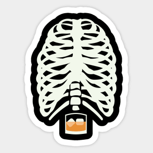 Bourbon Halloween Costume Skeleton Whiskey Sticker